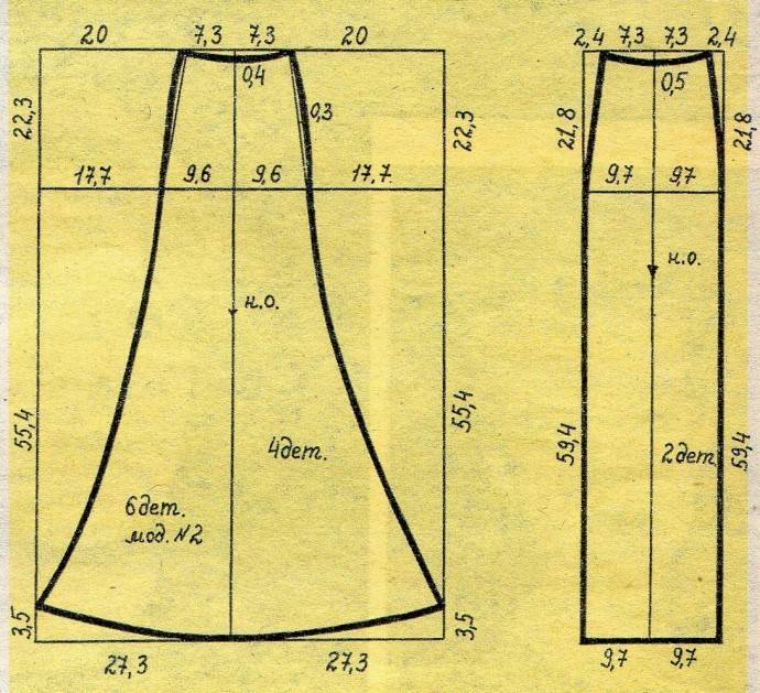 Юбка годе: построение выкройки, мастер класс как сшить юбку своими руками (из шести клиньев), расход ткани