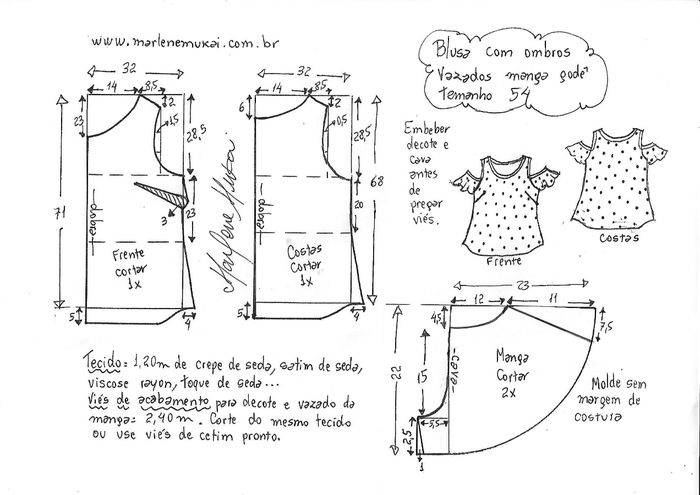 Выкройка школьной блузки для девочки от анастасии корфиати
