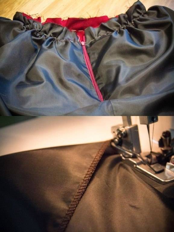 Обработка юбки подкладкой