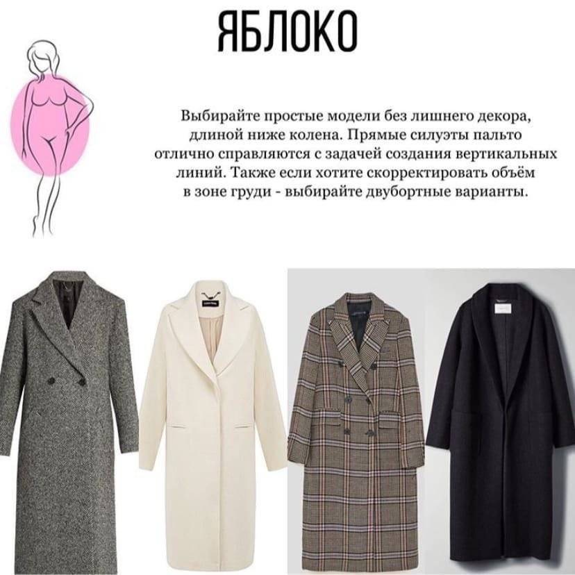 Как подобрать пальто по типу фигуры женщине: рекомендации, фото, видео