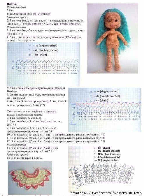 Вязаная кукла - схемы и описание :: syl.ru
