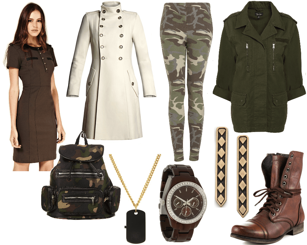 Стиль милитари в женской одежде: примеры луков, фото, описание
