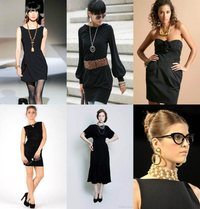Какие аксессуары подобрать к черному платью (56 фото): модны луки в деловом, вечернем, повседневном или молодежном стиле