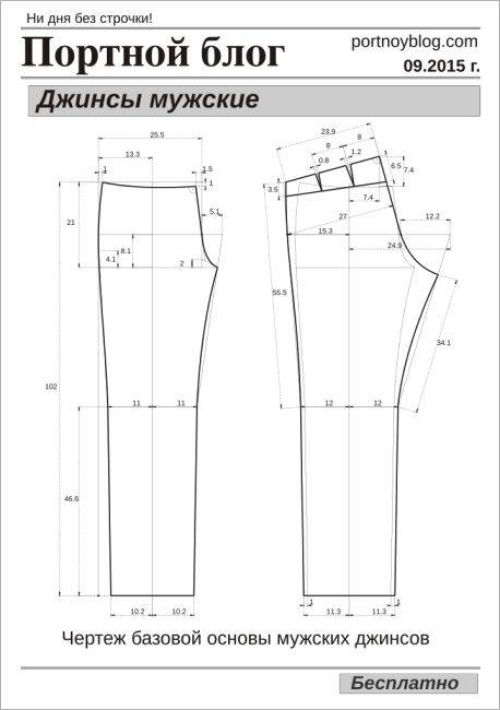 Базовая выкройка женских джинсов от анастасии корфиати