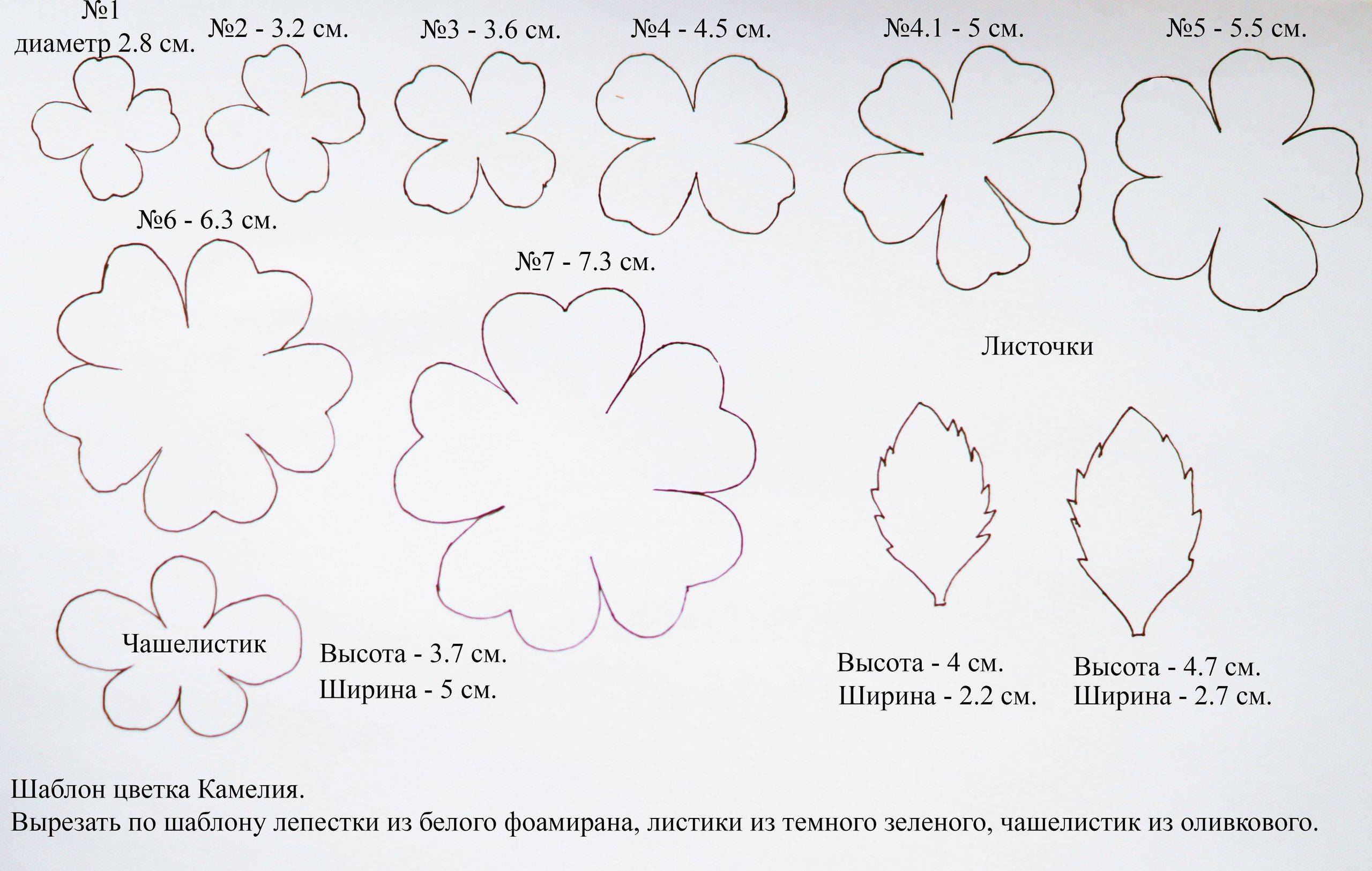 Делаем цветы из фоамина, со схемами и шаблонами