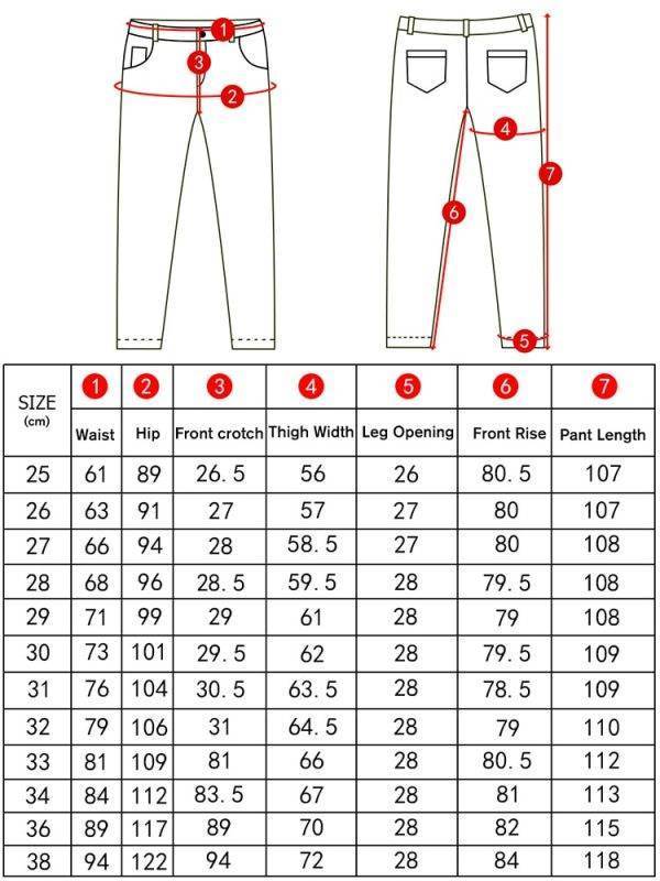 Размеры женских брюк: таблица и как выбрать