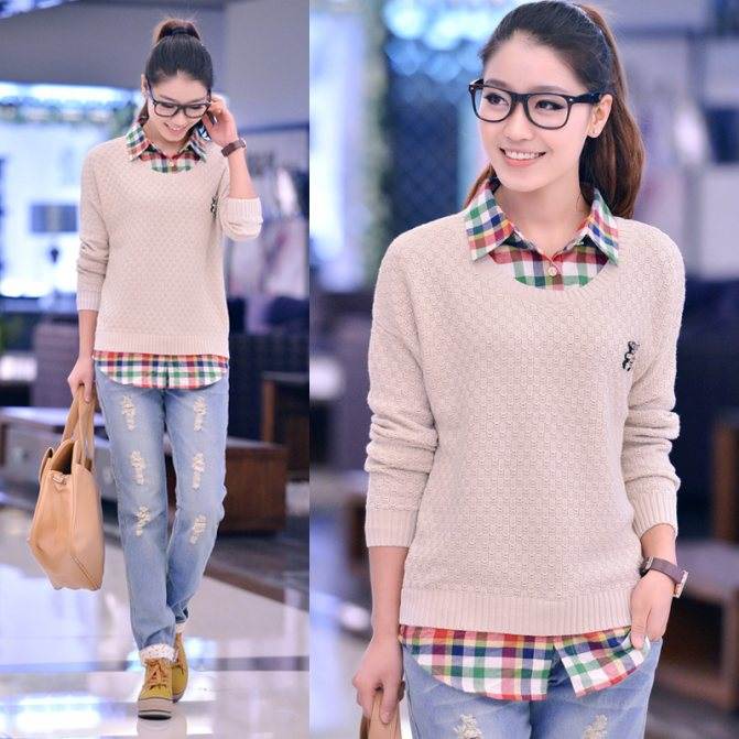 Рубашка со свитером: носить или нет? 10 идей для женщин