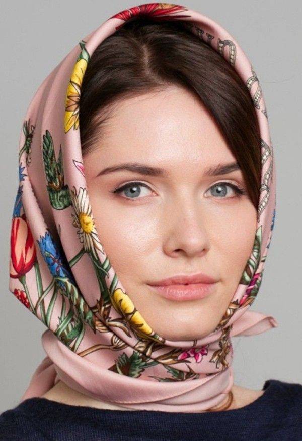 Как красиво завязывать платок на голову зимой