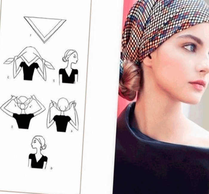 Как завязать платок на голове правильно и красиво