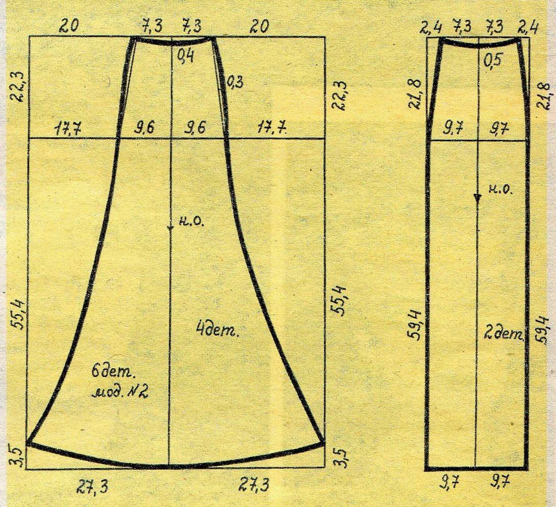 Длинная юбка четырехклинка выкройка