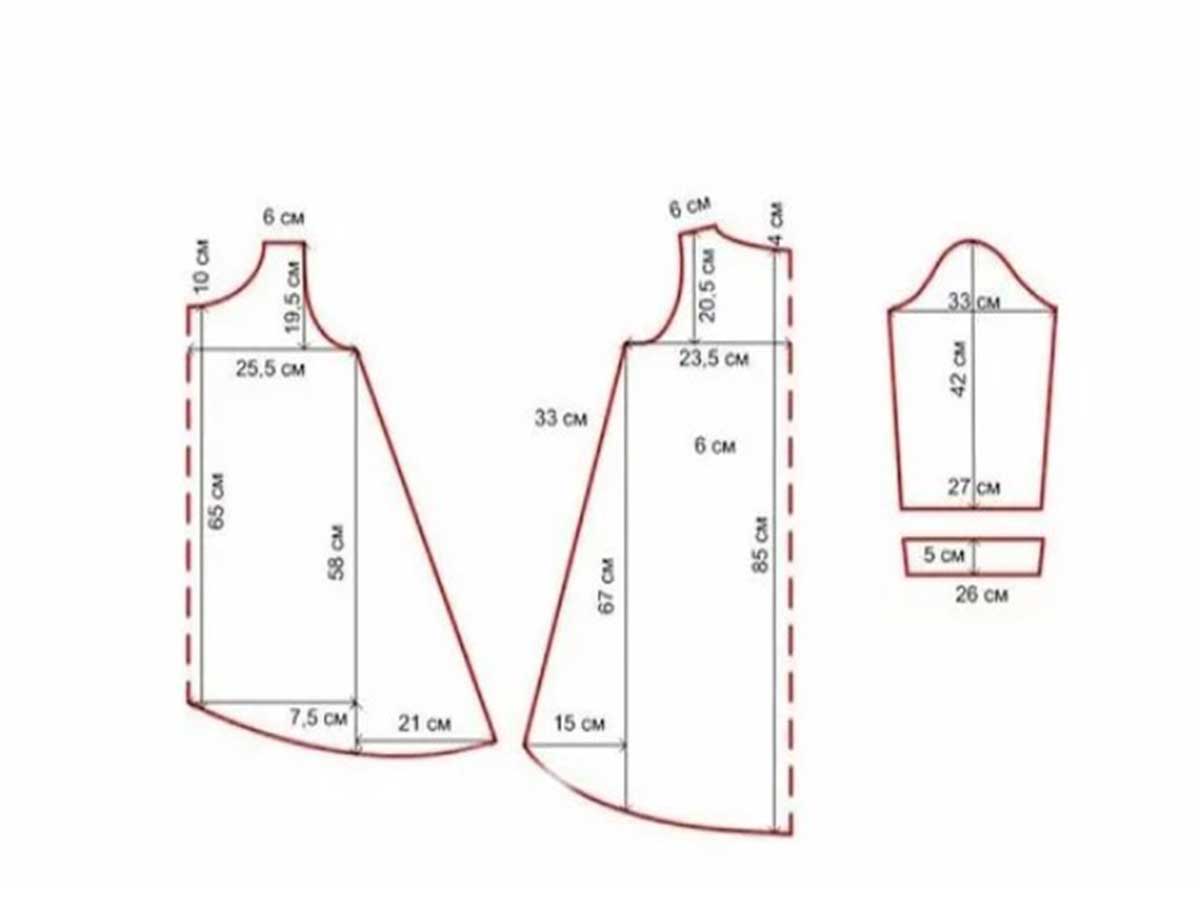 Выкройка платья 56 размер трапеции с рукавом