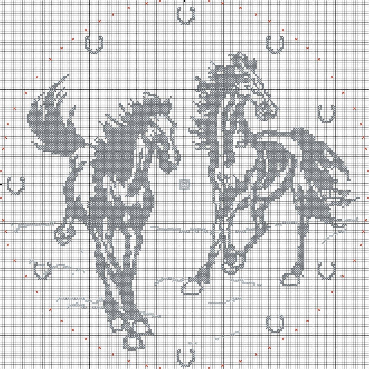 Вышивка с лошадьми крестом: схемы с белыми лошадками и девушкой, наборы