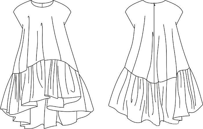 Платье с воланом внизу: выкройка, как сшить своими руками с оборкой