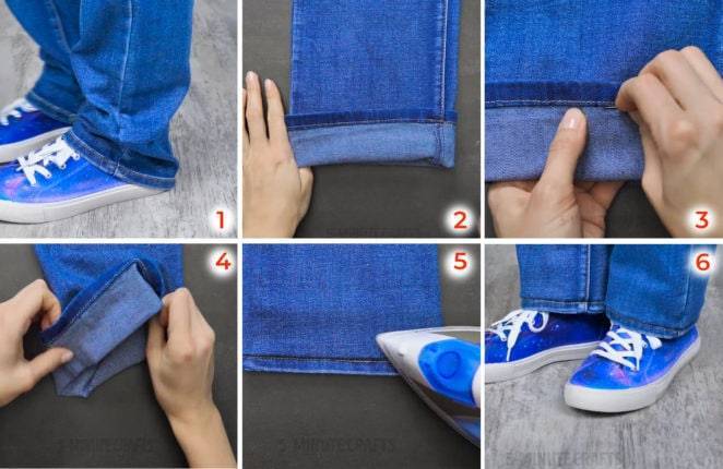 Подшить джинсы вручную без машинки пошаговое
