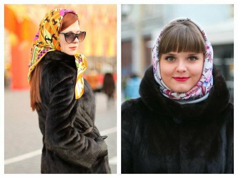 Как правильно и красиво носить платок с шубой зимой 2019-2020 года 