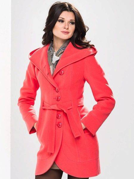 Коричневое пальто женское, полупальто коричневого цвета, зимнее длинное и короткое трехцветное пальто