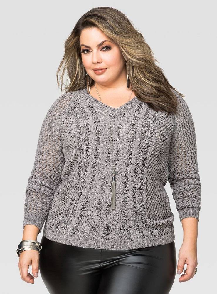 Пуловеры для пышных дам - вязаная мода+ для немодельных дам - страна мам