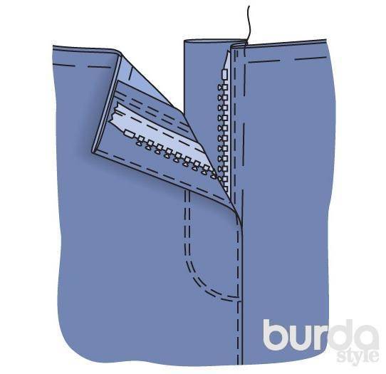 Обработка гульфика в женских брюках