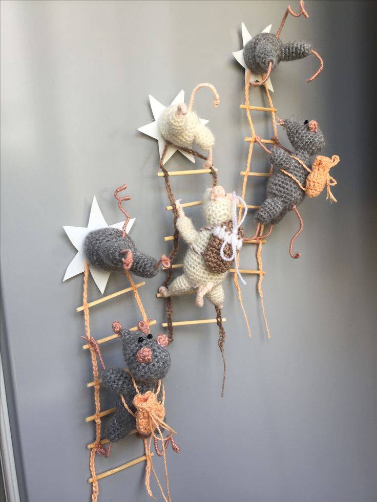 Вязаная мышка (крыса) амигуруми крючком (схемы и описания работы)